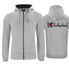 Lade das Bild in den Galerie-Viewer, Kapuzenjcke Grau I Love Switzerland