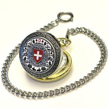Lade das Bild in den Galerie-Viewer, Taschenuhr "Scherenschnitt" mit Kette P-31, Swiss Made