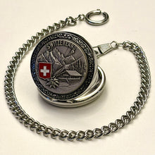 Load image into Gallery viewer, Pocket watch "Alpenblick" with chain P-12, Swiss Made