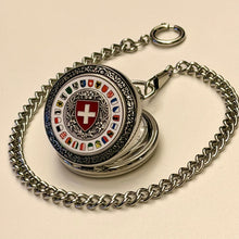 Lade das Bild in den Galerie-Viewer, Taschenuhr "Kantone" mit Kette P-04, Swiss Made
