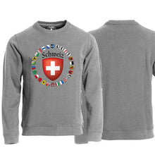 Load image into Gallery viewer, Pullover Grau, Schweiz und Kanton Wappen