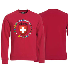 Load image into Gallery viewer, Pullover Rot, Schweiz und Kanton Wappen