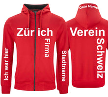 Lade das Bild in den Galerie-Viewer, Kapuzenjacken Rot mit Personalisierung