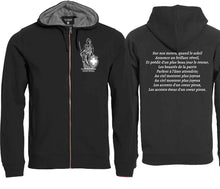 Lade das Bild in den Galerie-Viewer, Kapuzenjacke Schwarz mit Nationalhymne und Helvetia Französisch