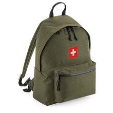 Lade das Bild in den Galerie-Viewer, Rucksack Easy in Militärgrün mit Schweizerkreuz