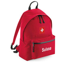 Lade das Bild in den Galerie-Viewer, Rucksack Easy in Rot mit Schweizerkreuz und Text Suisse
