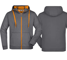 Lade das Bild in den Galerie-Viewer, Zweifarbige Kapuzenjacke Carbon Orange