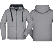 Lade das Bild in den Galerie-Viewer, Zweifarbige Kapuzenjacke Grau Navy
