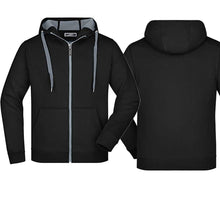Lade das Bild in den Galerie-Viewer, Zweifarbige Kapuzenjacke Schwarz Carbon