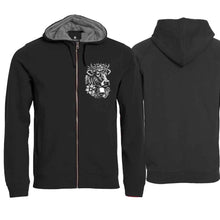 Lade das Bild in den Galerie-Viewer, Kapuzenjacke mit Kuh, schwarz, Brust klein