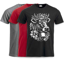 Lade das Bild in den Galerie-Viewer, T-Shirt Alpen Kuh mit Blumen