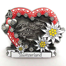 Load image into Gallery viewer, Magnet Herz Switzerland mit Edelweiss