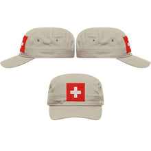 Lade das Bild in den Galerie-Viewer, Militär Cap Khaki mit Schweizerkreuz
