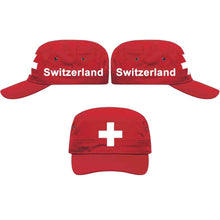 Lade das Bild in den Galerie-Viewer, Militär Cap Rot mit Schweizerkreuz, Text Switzerland