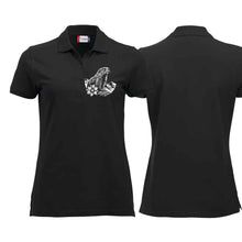 Lade das Bild in den Galerie-Viewer, Polo Damen mit Murmeltier, Schwarz, Brust klein