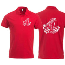 Lade das Bild in den Galerie-Viewer, Polo Unisex mit Murmeltier, Rot, Brust klein & Rücken gross