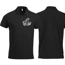 Lade das Bild in den Galerie-Viewer, Polo Unisex mit Murmeltier, Schwarz, Brust klein