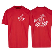 Lade das Bild in den Galerie-Viewer, Oversize T-Shirt mit Murmeltier, Rot, Brust klein & Rücken gross