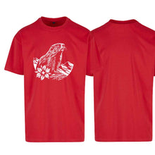 Lade das Bild in den Galerie-Viewer, Oversize T-Shirt mit Murmeltier, Rot, Brust gross