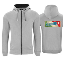 Charger l'image dans la galerie, Kapuzenjacke Grau, Kanton Neuchâtel Wappen / Schild