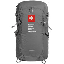 Lade das Bild in den Galerie-Viewer, Outdoor Rucksack in Grau mit Schweizerkreuz und Schweizer Pass Design