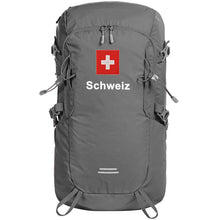 Lade das Bild in den Galerie-Viewer, Outdoor Rucksack in Grau mit Schweizerkreuz und Text Schweiz