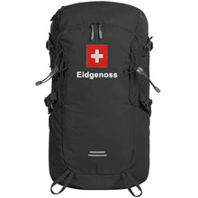 Lade das Bild in den Galerie-Viewer, Outdoor Rucksack in Schwarz mit Schweizerkreuz und Text Eidgenoss