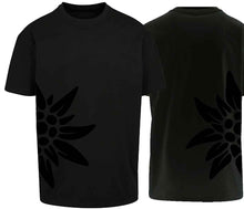 Load image into Gallery viewer, Oversize t-Shirt Edelweiss, Black Edition, Seite gross