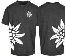 Load image into Gallery viewer, Oversize t-Shirt Edelweiss, Anthrazit, Brust und Seite gross