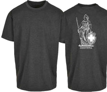 Lade das Bild in den Galerie-Viewer, Oversize T-Shirt in Graumeliert mit Helvetia