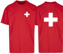 Lade das Bild in den Galerie-Viewer, Oversize t-Shirt 2.0 Rot mit Schweizerkreuz