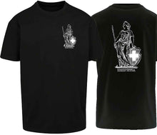 Lade das Bild in den Galerie-Viewer, Oversize T-Shirt in Schwarz mit Helvetia