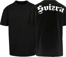 Lade das Bild in den Galerie-Viewer, Spezial Oversize T-Shirt Schwarz mit Text Svizra