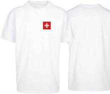 Lade das Bild in den Galerie-Viewer, Oversize T-Shirts Weiss mit Schweizerkreuz