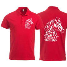 Lade das Bild in den Galerie-Viewer, Polo mit Pferd, Rot, Brust gross & Rücken