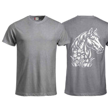 Lade das Bild in den Galerie-Viewer, T-Shirt Pferd im Swissnesslook, grau, Rücken