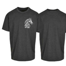 Lade das Bild in den Galerie-Viewer, Oversize T-Shirt mit Pferd, Grau, Brust