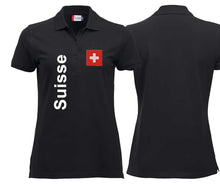 Lade das Bild in den Galerie-Viewer, Polo Damen mit Schweizerkreuz Patch und Text Suisse