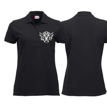 Lade das Bild in den Galerie-Viewer, Polo Damen Schwarz mit Schweizer Kuh