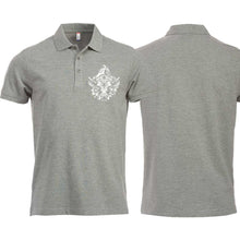 Lade das Bild in den Galerie-Viewer, Polo Graumeliert Unisex mit Schweizer Kuh vor dem Matterhorn