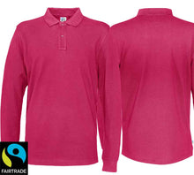 Lade das Bild in den Galerie-Viewer, Langarm Polo Kirsche, Fairtrade
