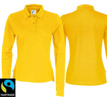 Lade das Bild in den Galerie-Viewer, Langarm Polo Damen Gelb, Fairtrade