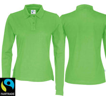 Lade das Bild in den Galerie-Viewer, Langarm Polo Damen Grün, Fairtrade