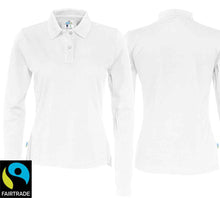 Lade das Bild in den Galerie-Viewer, Langarm Polo Damen Weiss, Fairtrade
