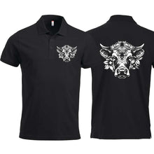 Lade das Bild in den Galerie-Viewer, Polo Schwarz Unisex mit Schweizer Kuh