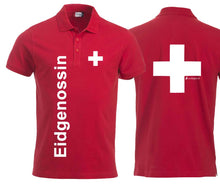 Lade das Bild in den Galerie-Viewer, Polo mit Schweizerkreuz und Text Eidgneossin