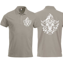 Lade das Bild in den Galerie-Viewer, Polo Silber Unisex mit Schweizer Kuh vor dem Matterhorn