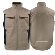 Lade das Bild in den Galerie-Viewer, Projob Arbeitsweste mit Kontrastelementen Khaki