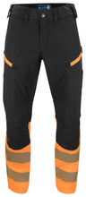 Load image into Gallery viewer, Projob Arbeitshose Stretch moderner Schnitt orangeschwarz vorne