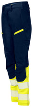 Load image into Gallery viewer, Projob Damen Stretch Arbeitshose Klasse 1 gelbmarine seitlich